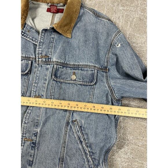 Banana Republic Vintage 90s Y2K Denim Cordury Collar Button Down Jean Jacket M - Picture 9 of 9